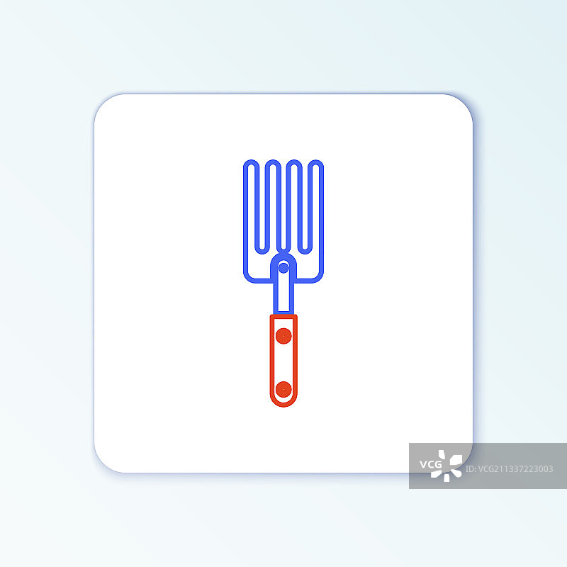 白色背景上的园艺叉线条图标图片素材