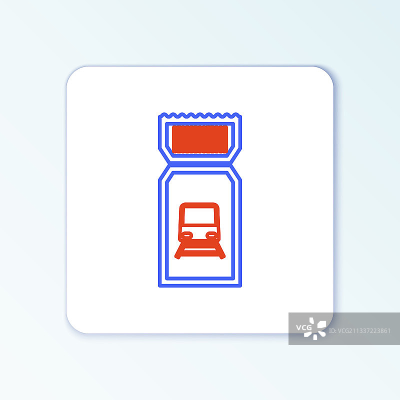 白色背景上的火车票线条图标图片素材
