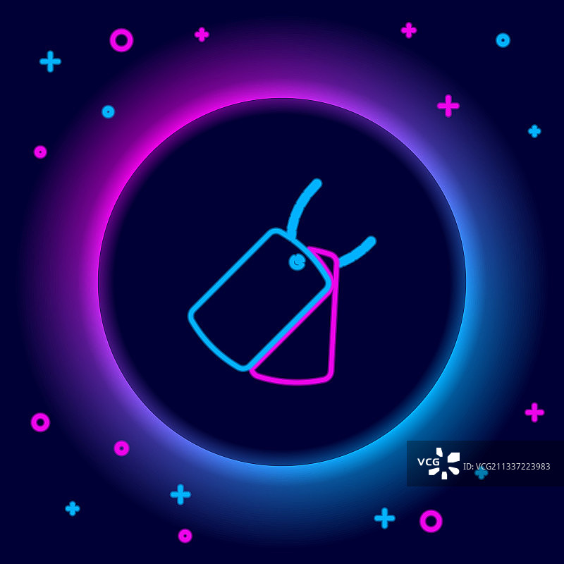 发光的霓虹灯军事狗牌图标图片素材