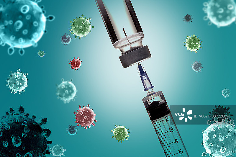 防疫新型冠状病毒肺炎及注射疫苗图片素材