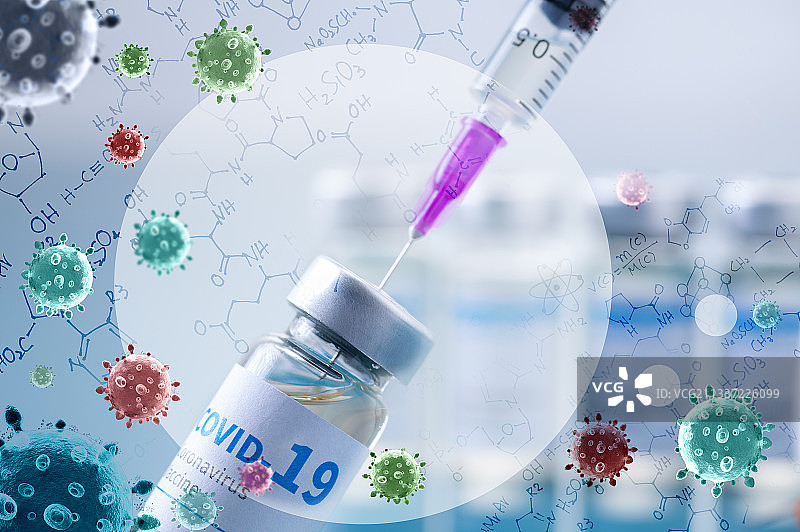 防疫新型冠状病毒肺炎及注射疫苗图片素材