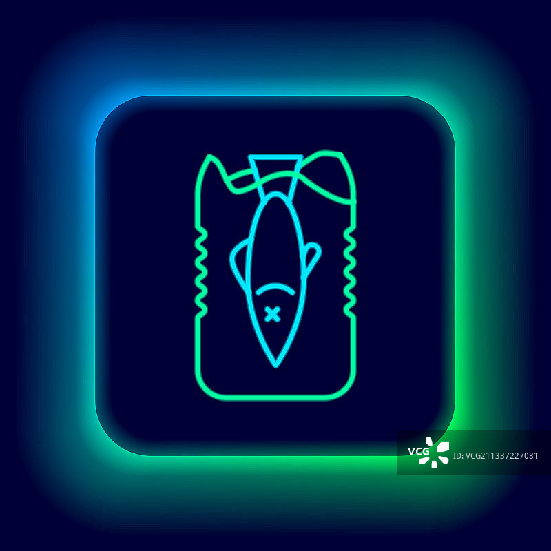 发光的霓虹灯线条停止海洋塑料污染图片素材