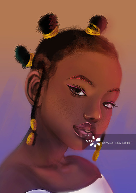 CG黑人女孩图片素材