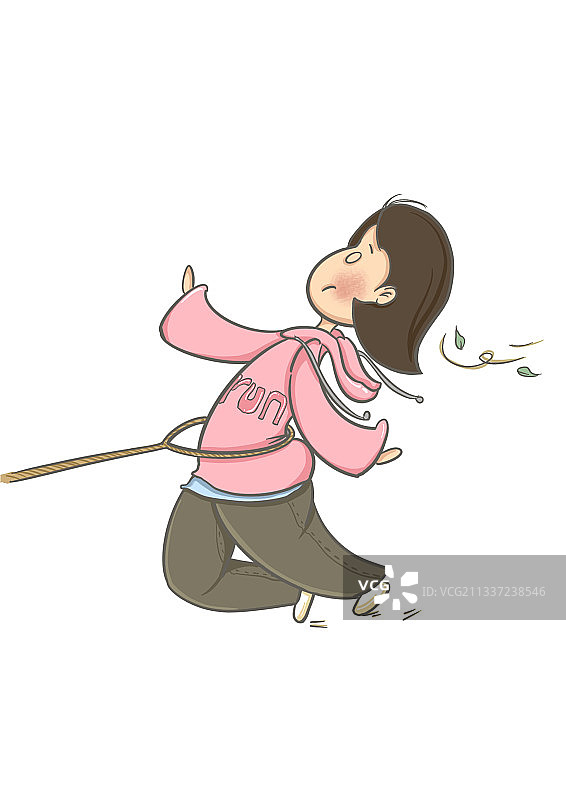 被拉着走的女孩图片素材