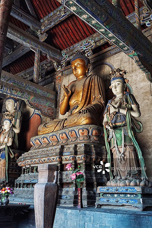 山西大同善化寺 彩塑佛像图片素材