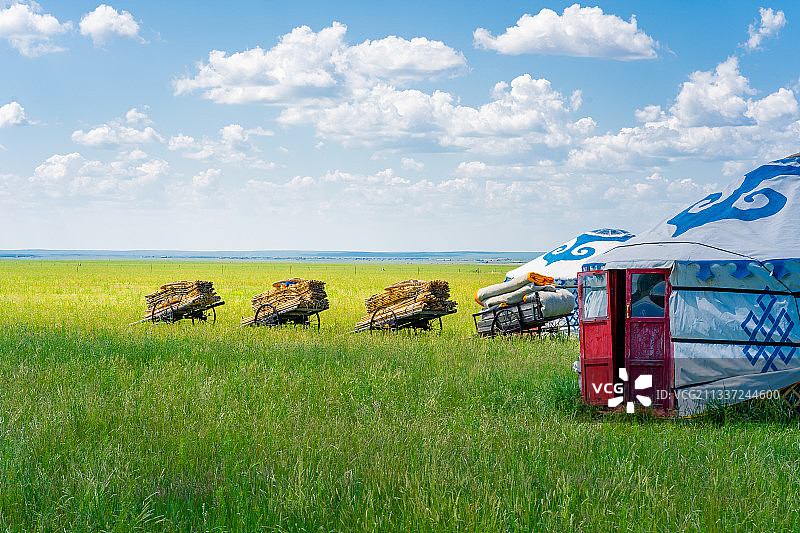 草原，蒙古包，内蒙古，牧场图片素材