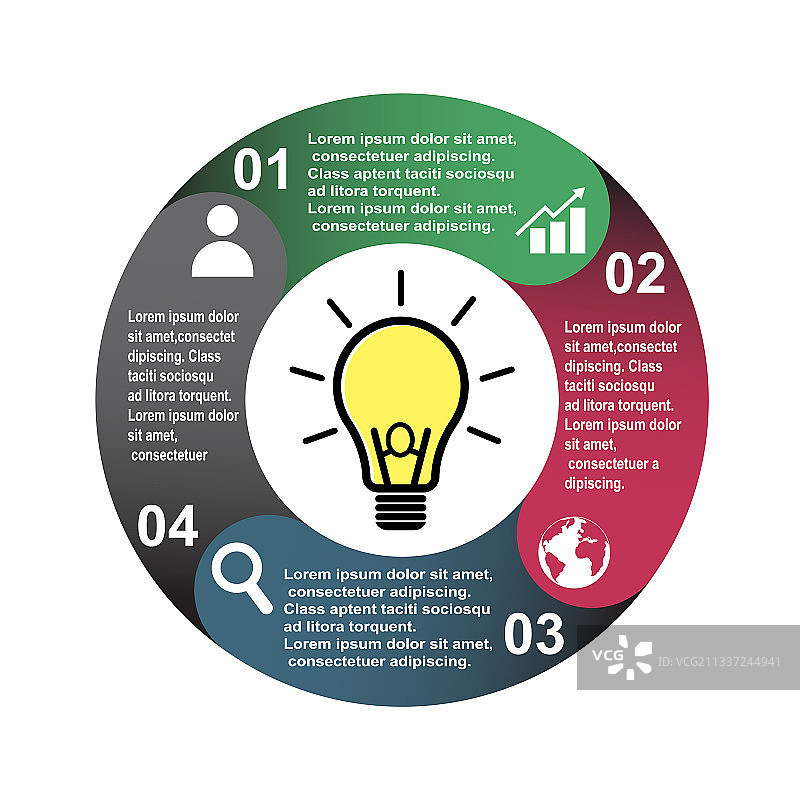 四色标签四步元素图片素材