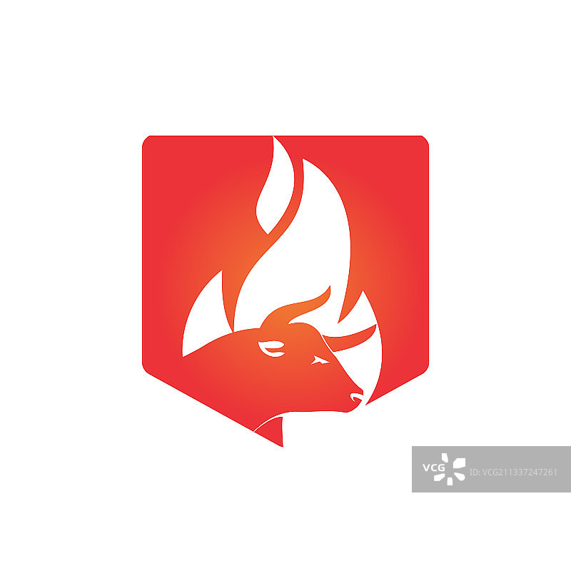 火焰公牛标志设计模板图片素材