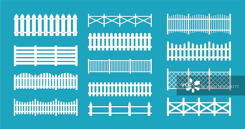 木质和金属栅栏图片素材