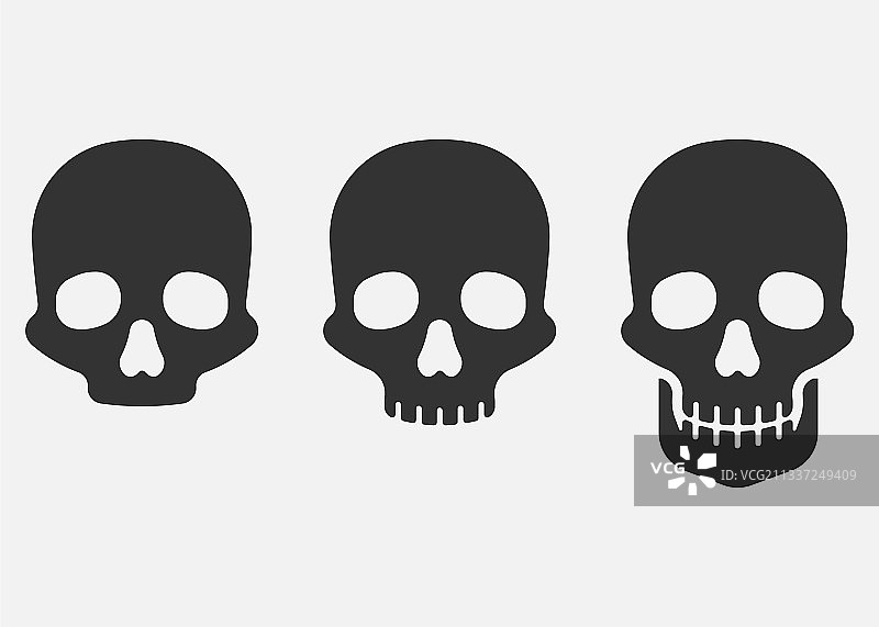 白色背景上的骷髅图标素材图片素材