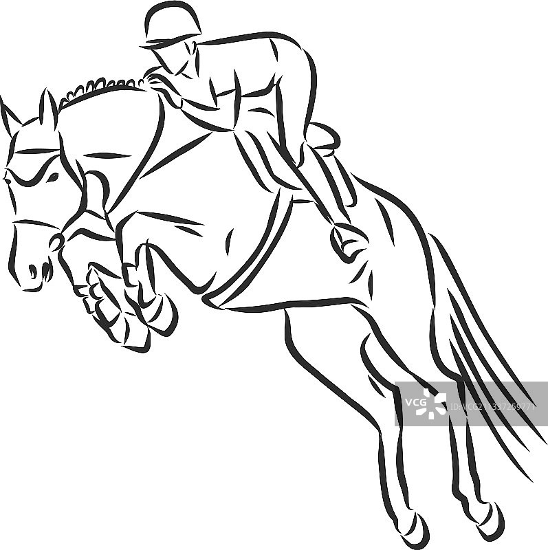 跳跃的马黑白图片图片素材