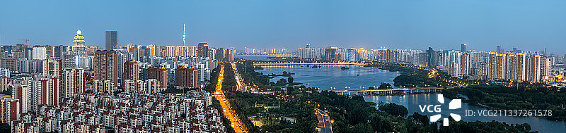 临沂祊河畔全景图片素材