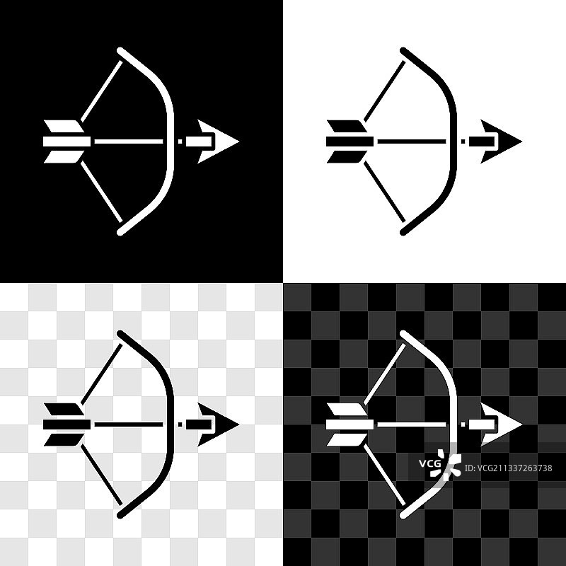 箭筒弓箭图标（黑色背景）图片素材