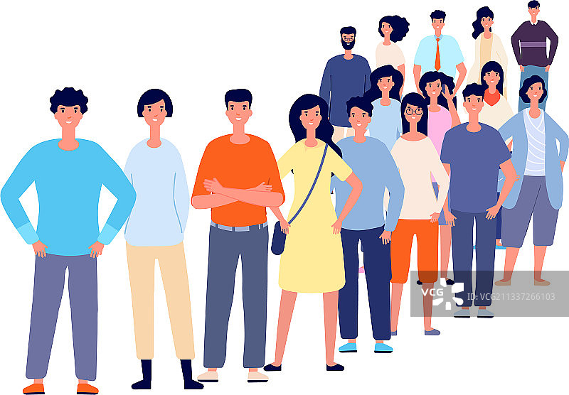 排长队的人群等待工作图片素材