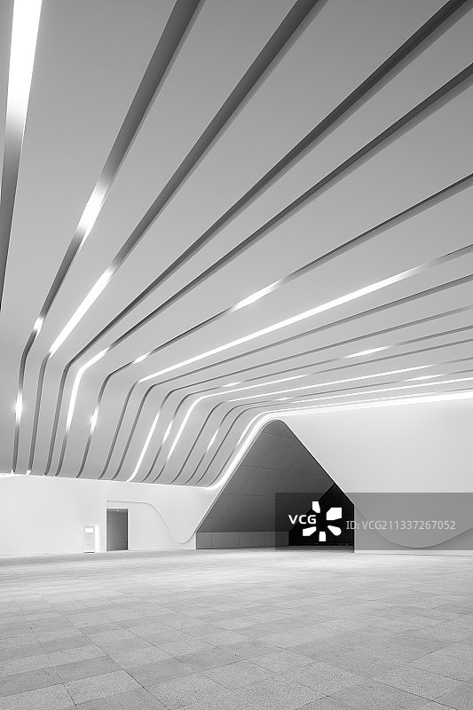 现代抽象建筑室内大厅图片素材