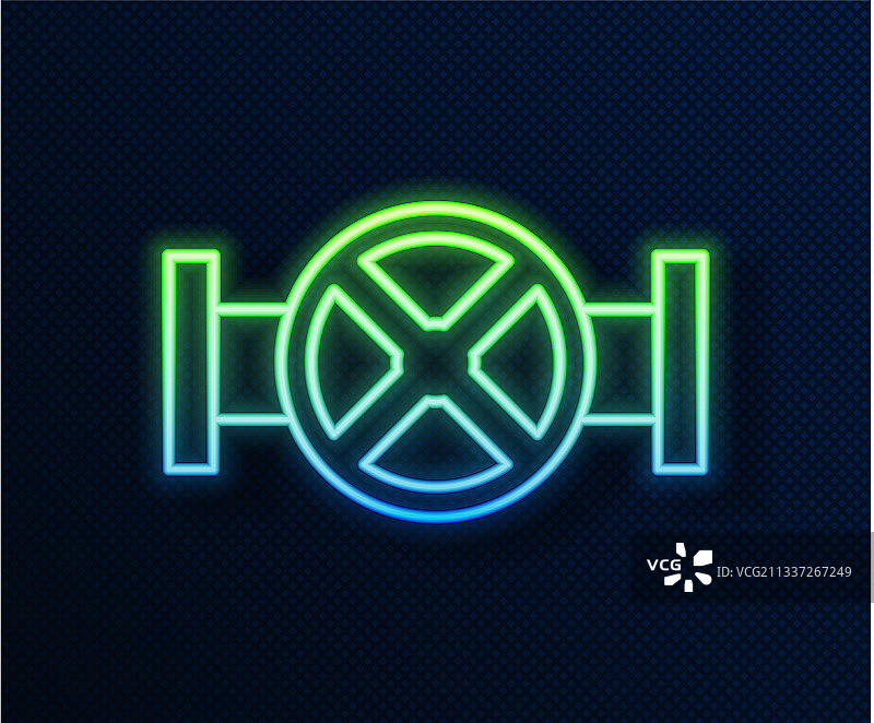 发光的霓虹灯工业金属管道和阀门线条图片素材