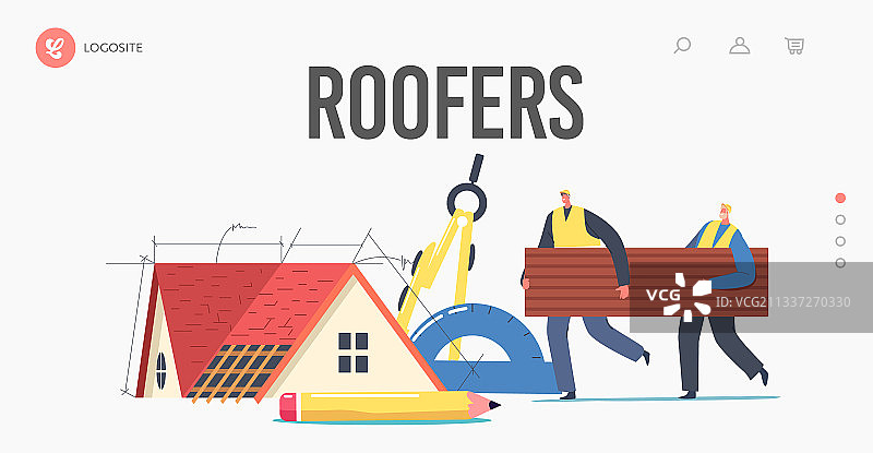 房屋建造翻新项目着陆页图片素材