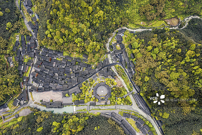 航拍德夯苗寨风景区图片素材