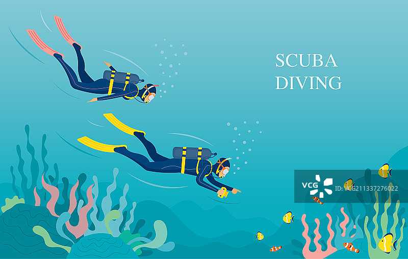 情侣在水下潜水图片素材