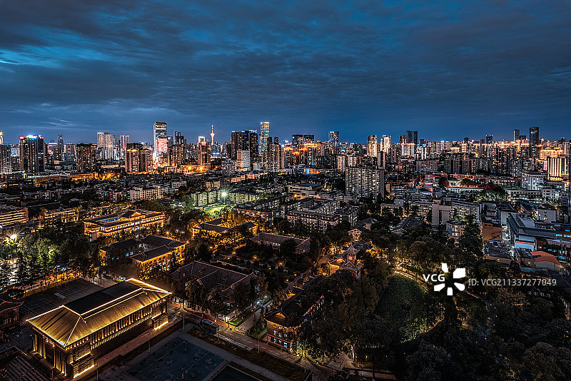 成都武侯区城市夜景图片素材