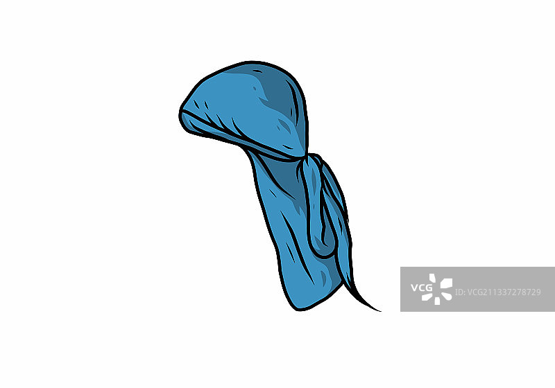 蓝色头巾图片素材