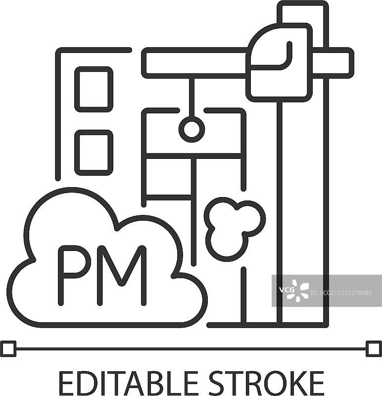 拆迁工地线性图标图片素材