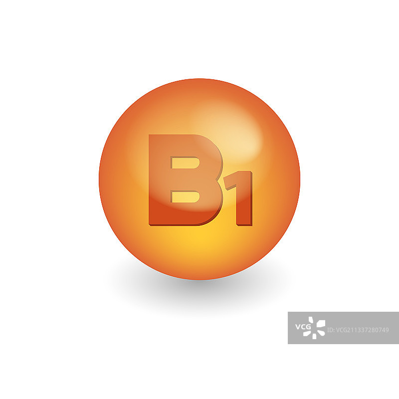 维生素B1金色图标，维生素生育酚图片素材