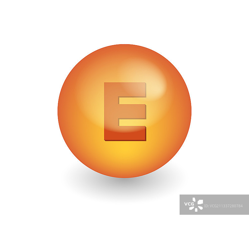 维生素E金色图标：维生素生育酚图片素材