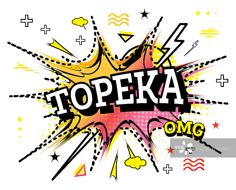 波普艺术风格的托皮卡漫画文本图片素材