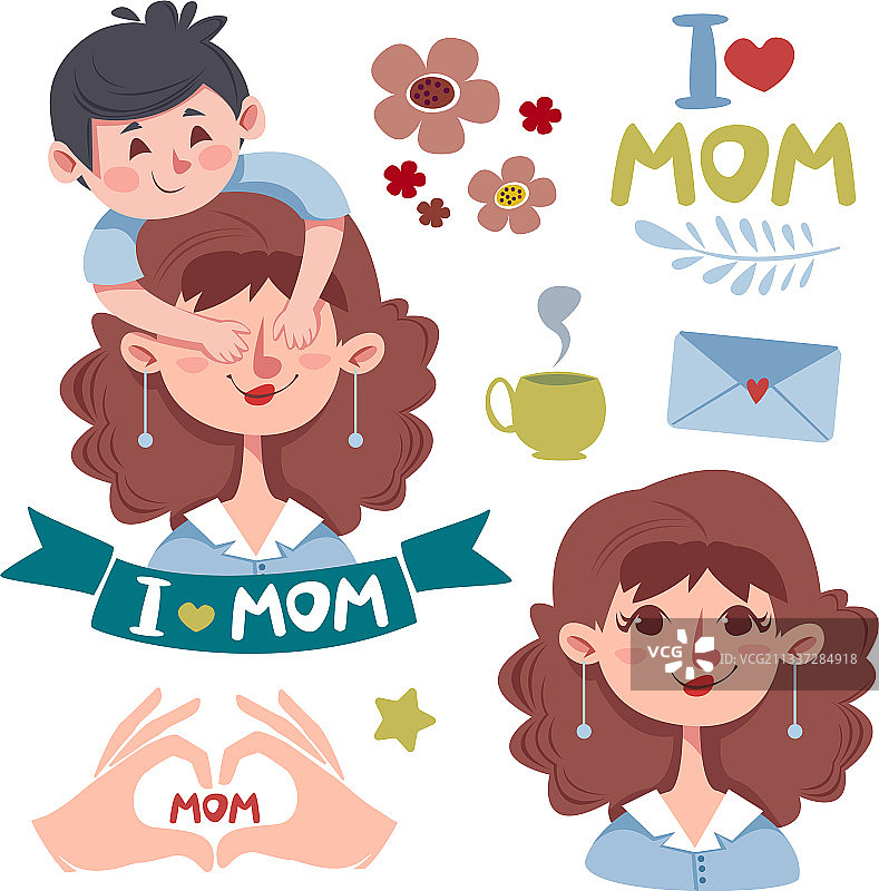 世界母亲节剪贴画：卡通宝宝图片素材