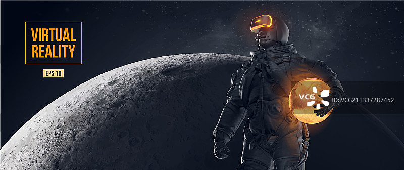 戴VR眼镜的宇航员图片素材