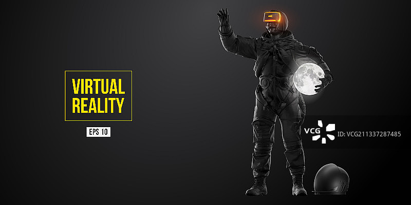 戴VR眼镜的宇航员图片素材