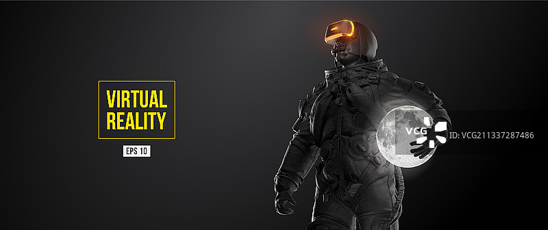 戴VR眼镜的宇航员图片素材
