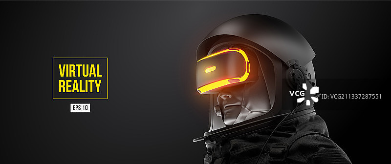 戴VR眼镜的宇航员图片素材