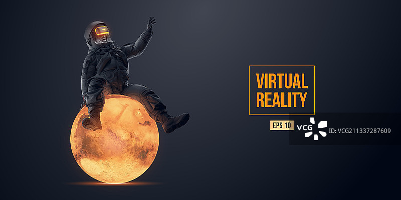 戴VR眼镜的宇航员图片素材