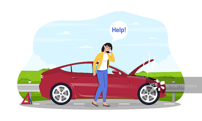 路上的故障车图片素材