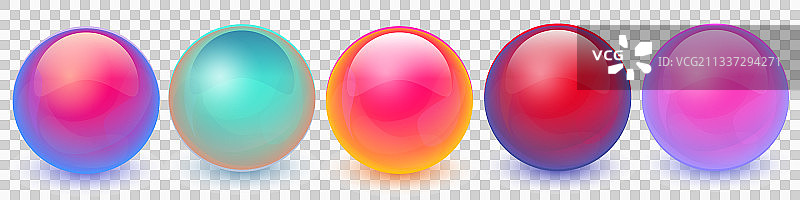 带有眩光和阴影的彩色球体图片素材