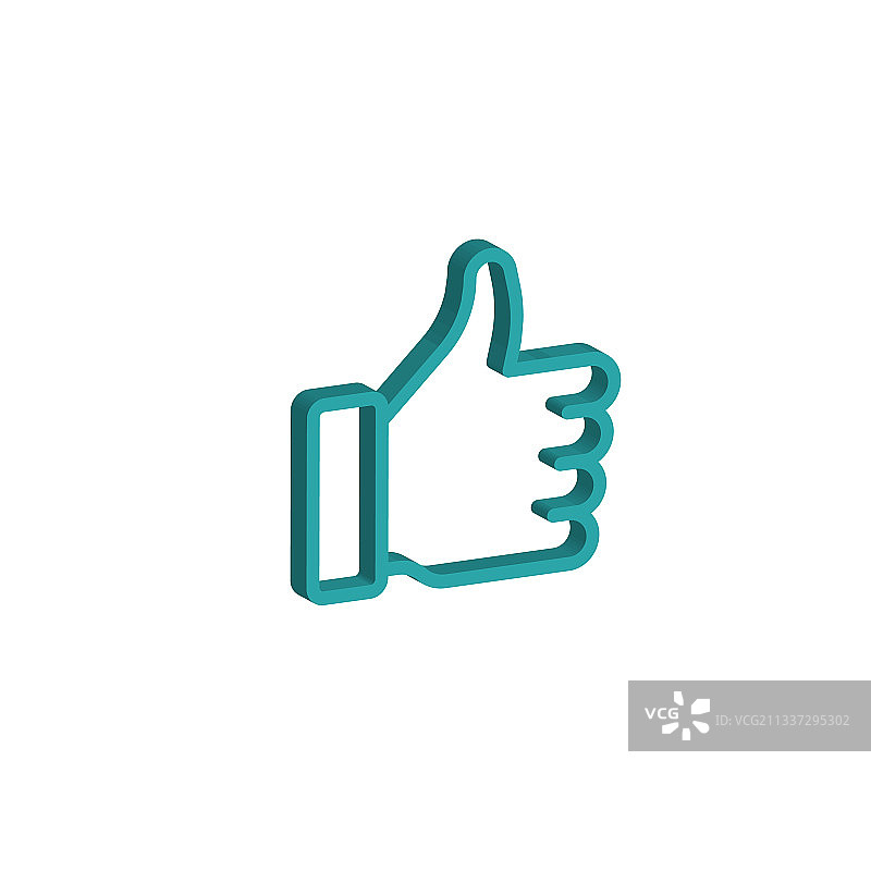 3D点赞符号社交网络标志图片素材