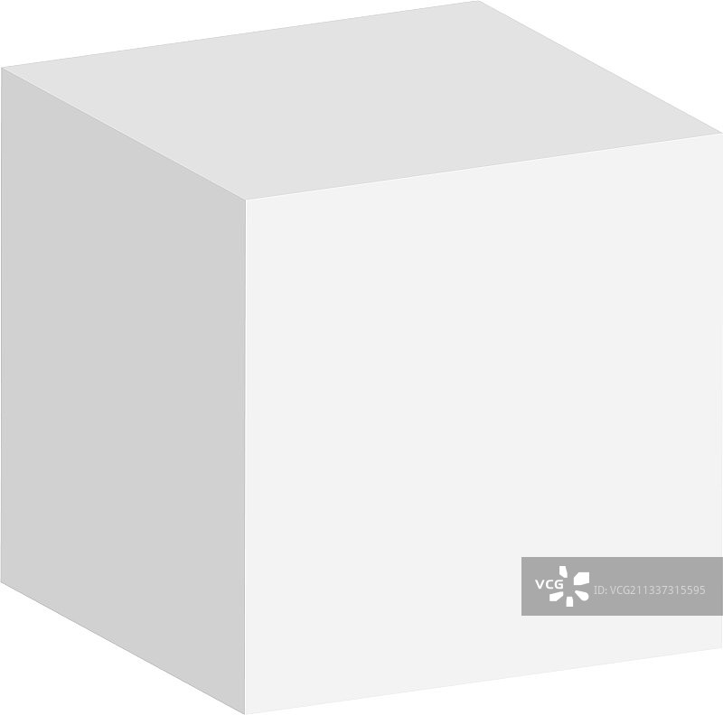 白色背景上的灰色3D立方体图片素材