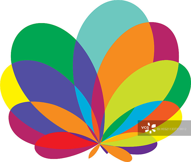 抽象的曲线彩色圆形花朵图片素材