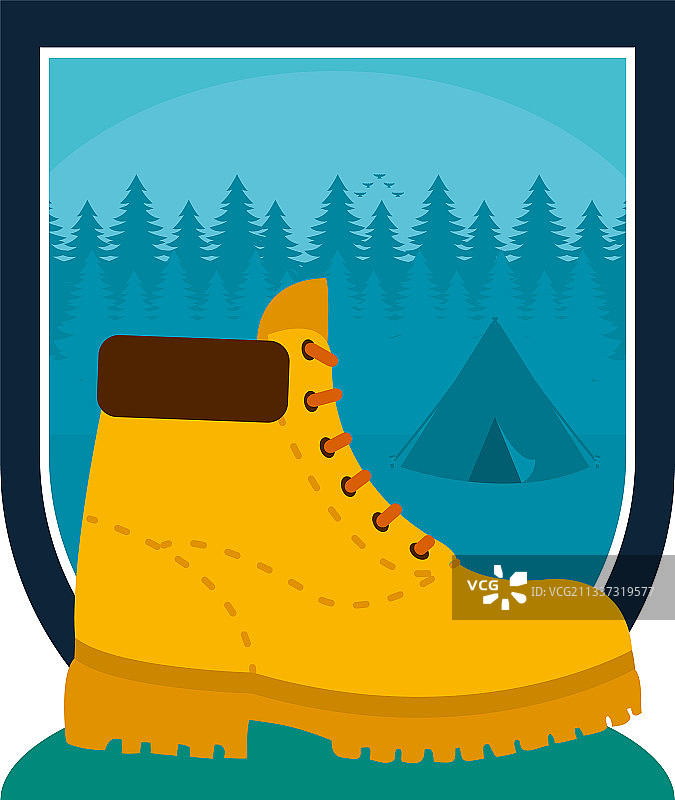 徒步靴徽章图片素材