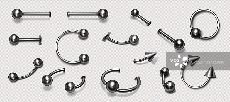 穿孔饰品穿孔戒指杠铃素材图片素材