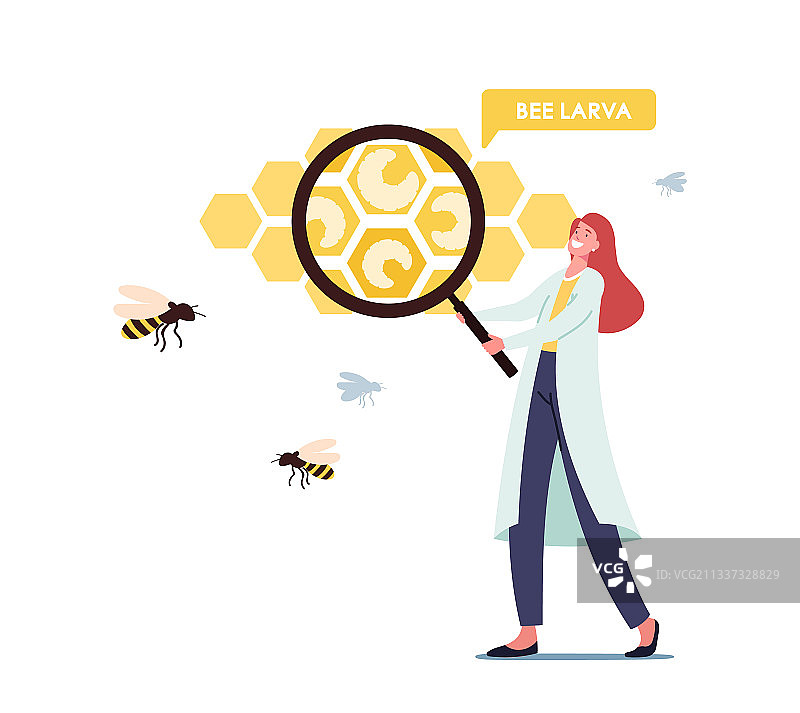 蜂房生物学科学概念微型科学家图片素材