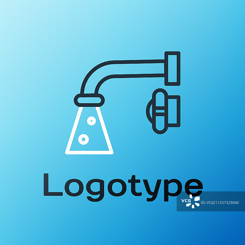 蓝色背景上的水龙头图标图片素材