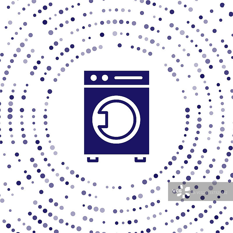 白色背景上的蓝色洗衣机图标图片素材