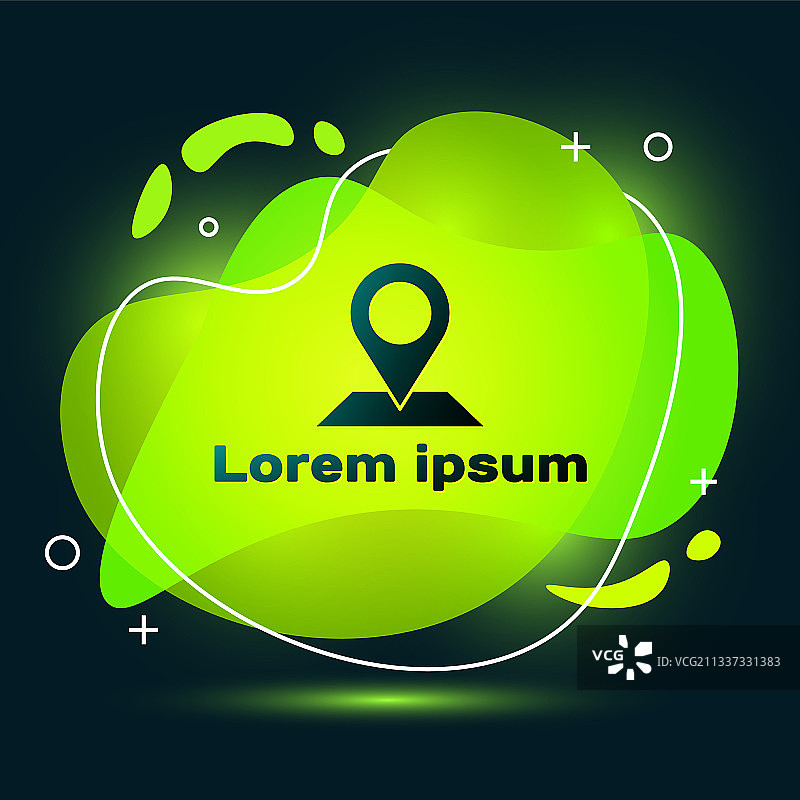 黑色地图图钉图标，与黑色背景隔离图片素材