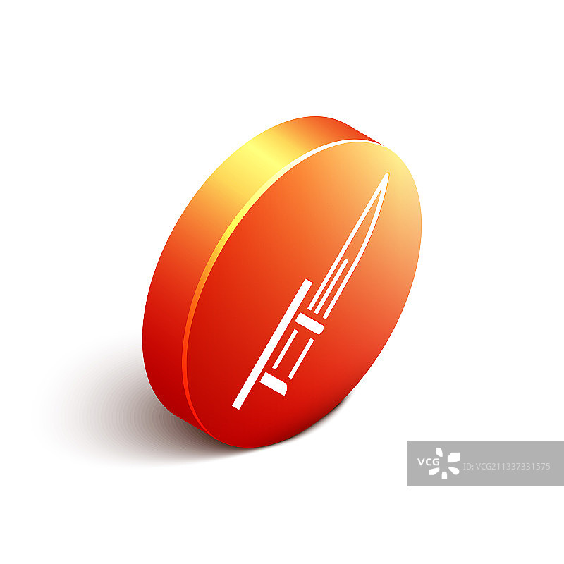 2.5D步枪刺刀图标，白色背景图片素材