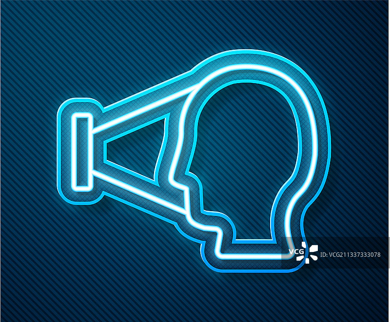 发光的霓虹灯人脸识别图标图片素材