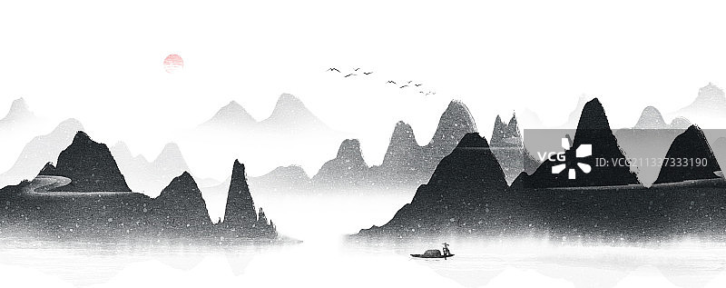 水墨山水图片素材