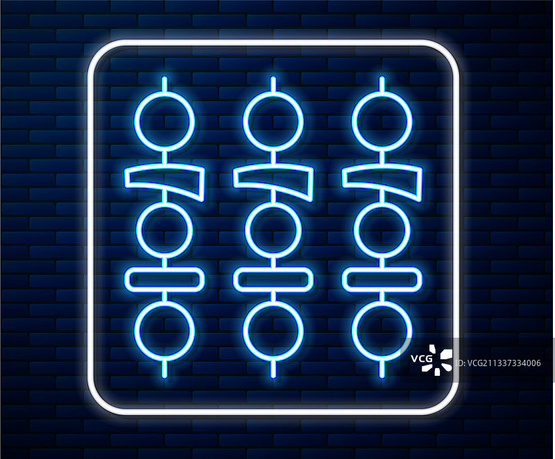 发光霓虹灯线烤肉串图片素材